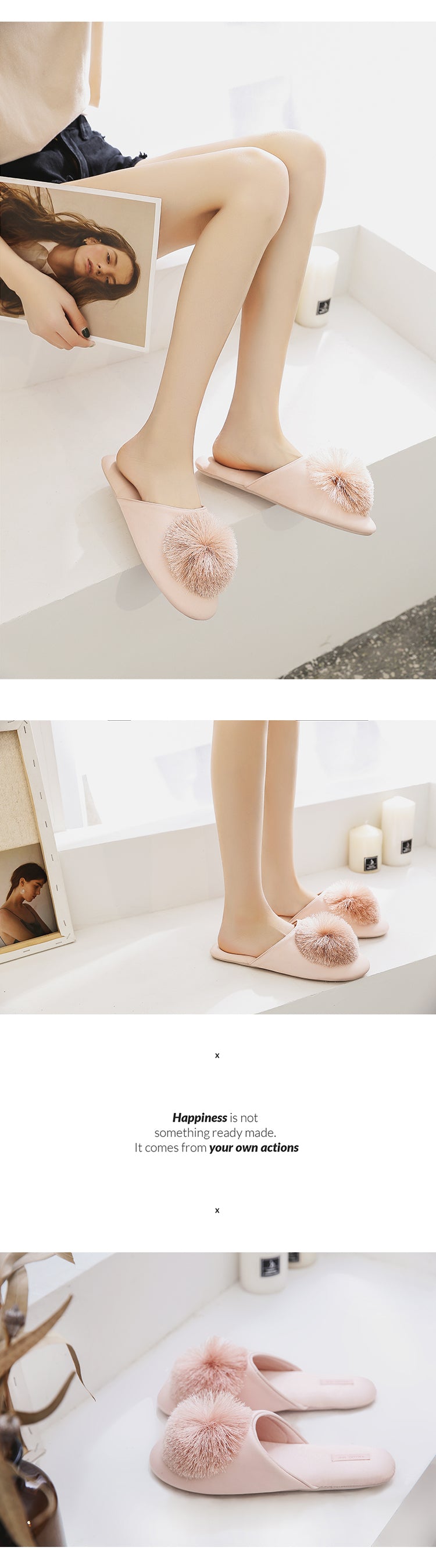 HEDGPETH Women's Tassel ball slippers House Indoor or Outdoor Slippers